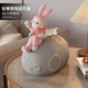创意轻奢兔子纸巾盒摆件客厅餐桌茶几卫生纸盒办公室家用桌面装 饰