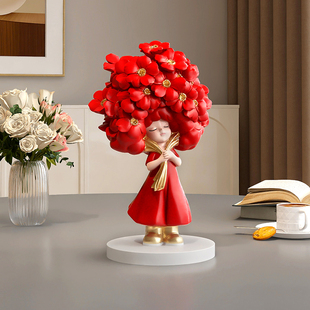 红色装饰品摆件客厅高级感小众乔迁结婚礼物玄关酒柜新年过年蛇年