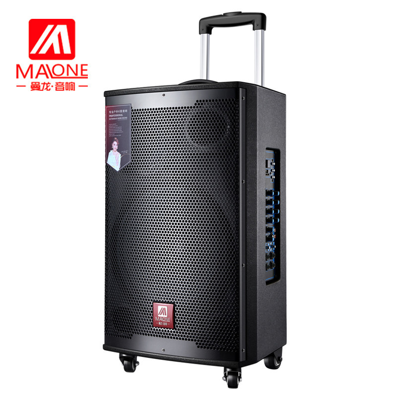 曼龙户外拉杆音箱带无线话筒大功率直播网红唱k歌音响广场舞音响