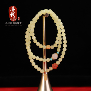 和田玉系列之黄口手串5mm3圈手链,搭配南红,黄金,白玉,绿松!