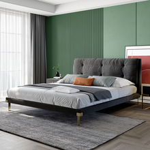 意式轻奢布艺床网红ins现代简约女生卧室双人床1.5米北欧科技布床