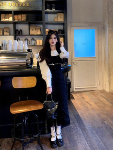 顶楼大小姐 吊带连衣裙女气质 长袖 套装 清仓5折 衬衫 冬 特价