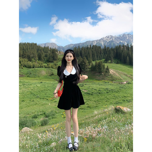 一颗甜桃yikett《古堡爱丽丝》娃娃领连衣裙女夏日绝美小裙子短裙