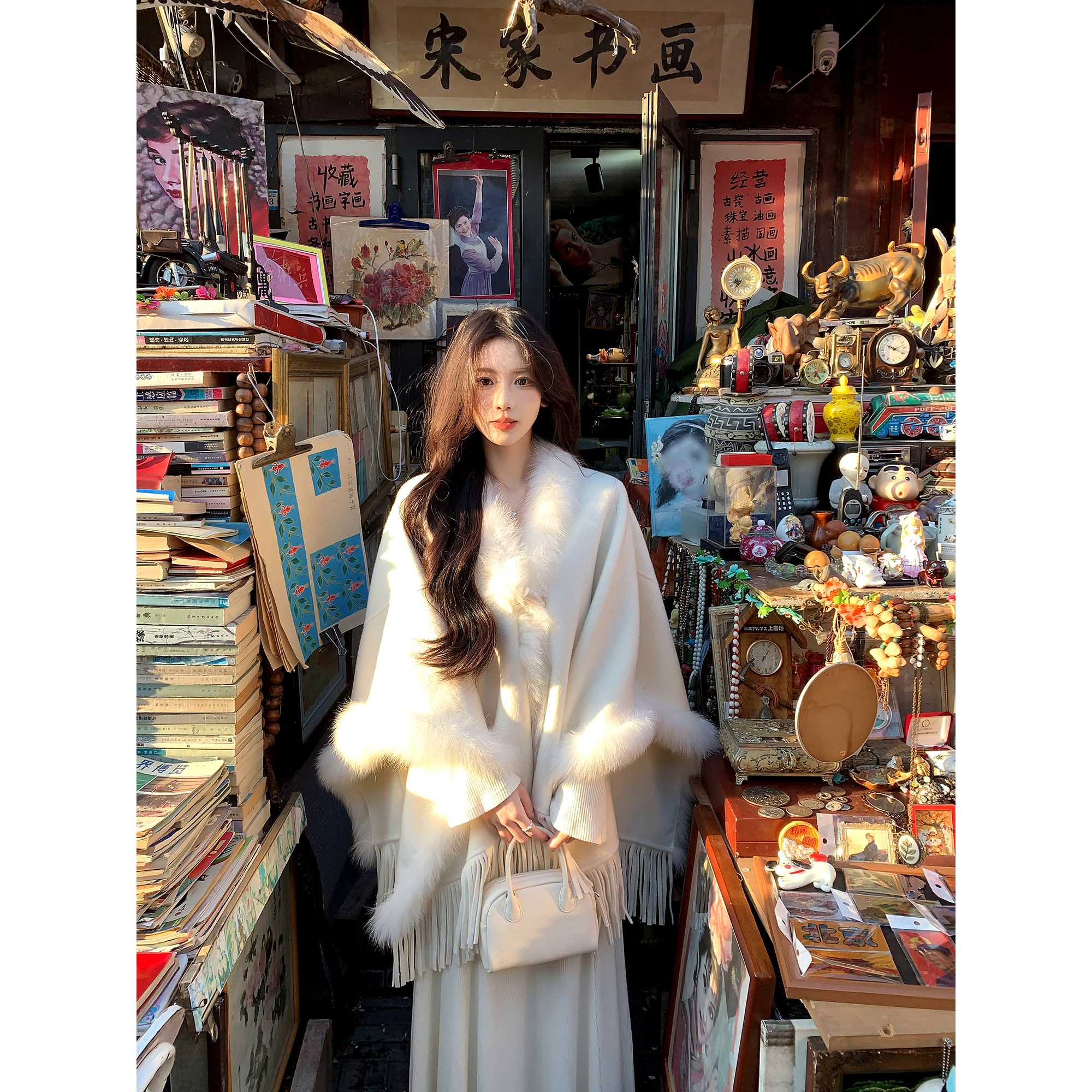 【11/9 PM20 新品】一颗甜桃yikett《京都佳人》双面尼斗篷大衣