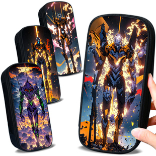 EVA 新世纪福音战士联名周边多功能笔袋中小学生大容量铅笔盒初中生帅气笔袋男生福音战士三层帆布印花收纳盒