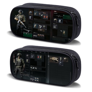 射击游戏男生笔袋文具盒铅笔袋多功能三角洲行动红狼周边小学生文具收纳盒初中生新款帆布印花笔袋爆款游戏潮