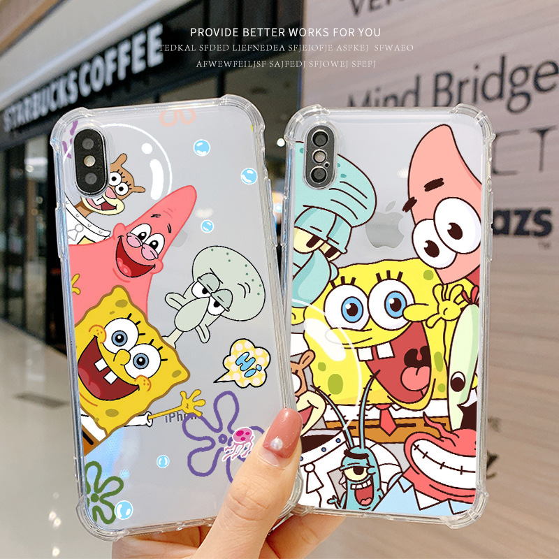 派大星适用三星M30手机壳note10pro海绵宝宝s8plus新款S10plus卡通S30创意S10E可爱S9/A70透明s21