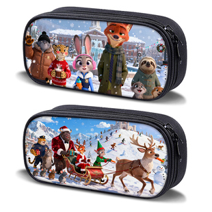 疯狂动物城笔袋圣诞节礼物奖品学生精美大容量帆布卡通印花文具盒朱迪尼克狐闪电盖瑞马飞扬2025爆款网红笔盒