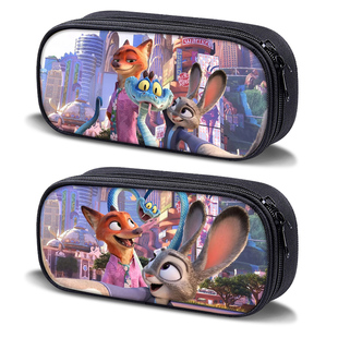 卡通印花耐脏大容量笔袋 男孩女孩学习文具收纳盒ins2025爆款 朱迪狐尼克盖瑞蛇笔袋个性 创意疯狂动物城第二季