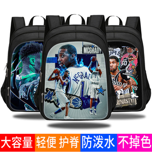 NBA球星周边书包初中生小学生1到3年级男生欧文库里保罗乔治杜兰特6-12岁减负大容量个性时尚防水双肩包潮流