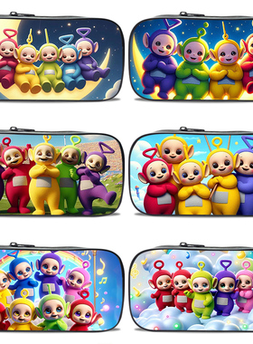 天线宝宝Teletubbies大容量小学生初中生防水防掉色笔袋迪西小波卡通帆布耐脏文具盒女生多功能拉链印花笔盒