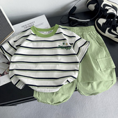 2026新款 酷帅运动小童薄款 短袖 男孩装 男孩夏季 套装 长裤 潮 男童夏装