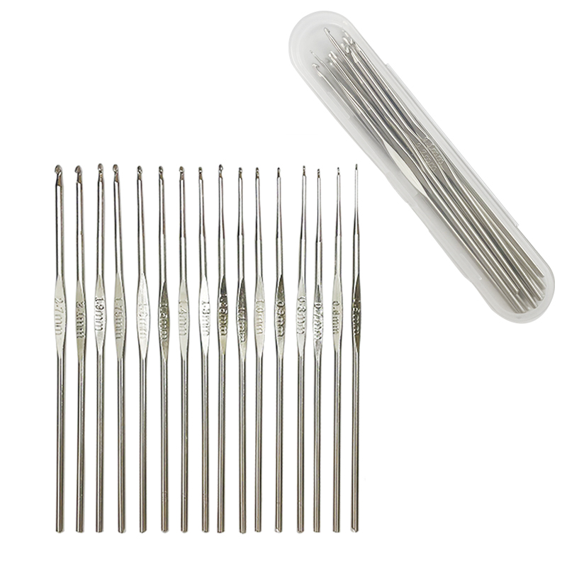 0.5-2.7mm金属铁钩针手工编织工具 蕾丝花边单头钩针微钩小花梭编