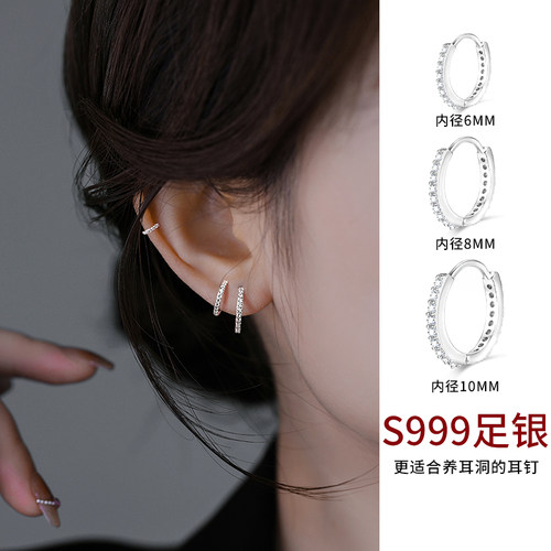 轻奢999足银女2024新款爆款耳环