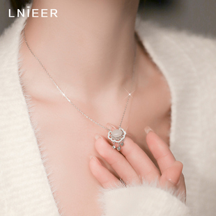 999纯银平安锁吊坠项链轻奢小众女生锁骨链2025新款爆款颈链配饰