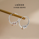 999纯银小蛮腰耳环女耳圈轻奢高级感耳钉耳扣男2025新款 耳饰 爆款