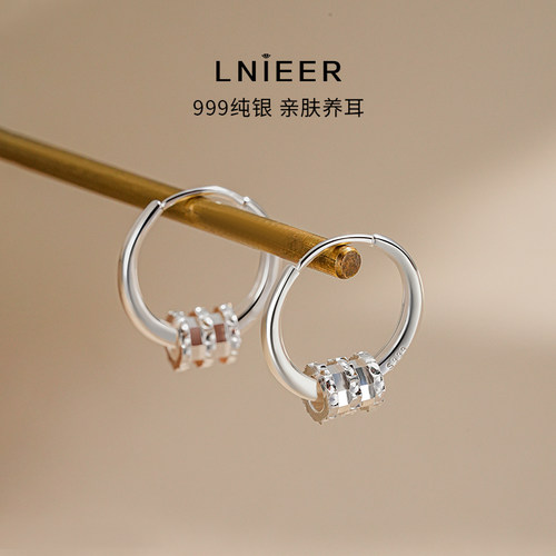 养耳洞耳环999纯银洗睡免摘女