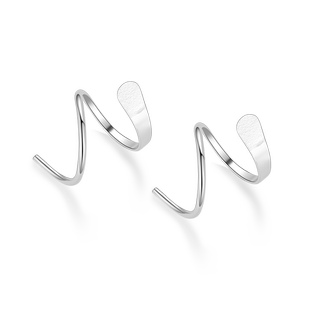 999纯银波浪螺旋耳钉女小众设计感足银养耳洞耳环洗睡免摘耳骨钉