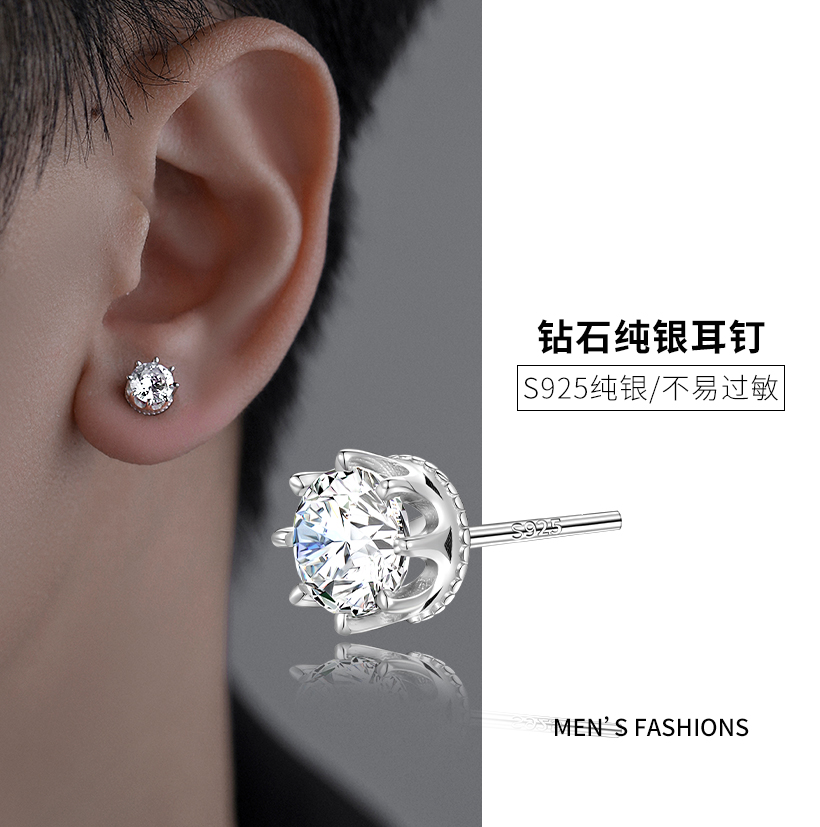 LNIEER925纯银简约男女通用耳钉