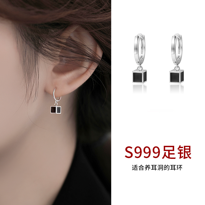 LNIEER日韩999纯银女滴釉耳饰品