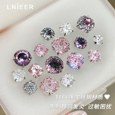 医用钛合金钛钢养耳洞耳钉女