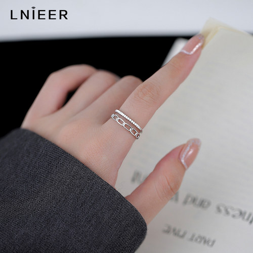 LNIEER女925纯银戒指个性高级感