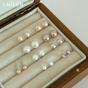 999纯银天然珍珠耳钉女养耳洞高级感防堵针耳骨钉复古耳棒小耳环