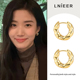 爆款 韩系卢昱晓同款 圈圈耳环2025新款 高级感耳钉气质轻奢素圈耳饰