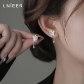 耳环轻奢小众设计新中式 999纯银流苏蝴蝶耳钉女2025新款 爆款 耳饰