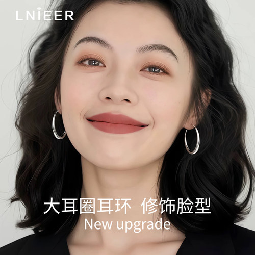 999纯银针圈圈耳环女素圈耳夹