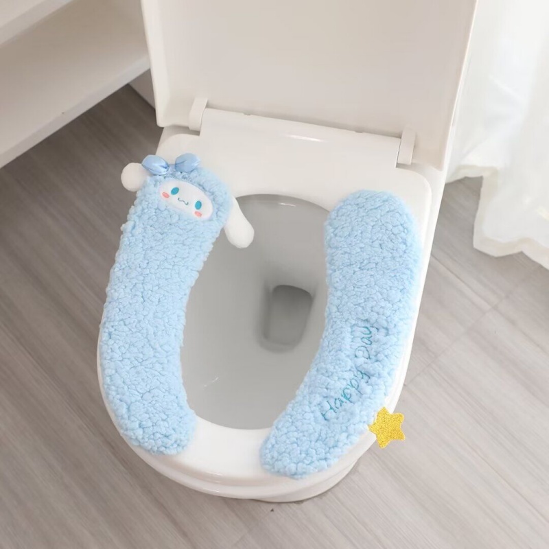 毛绒魔术扣马桶垫卡通可爱