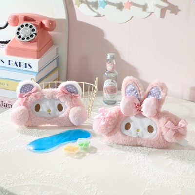 紫耳朵羊午休眼罩毛绒眼罩可爱卡通眼罩遮光睡眠冰敷学生宿舍午睡