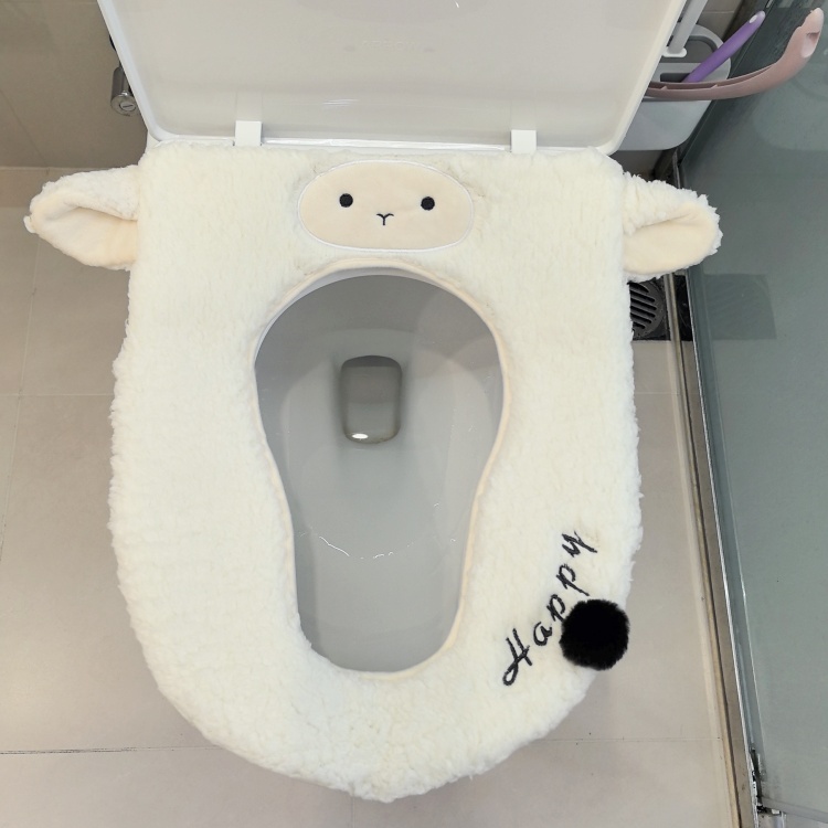 毛绒亲子马桶垫卡通可爱小羊