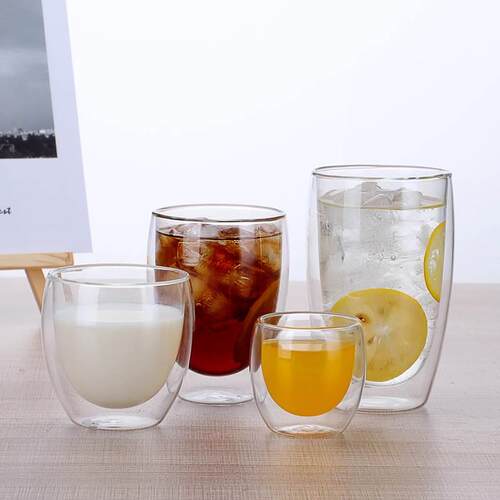 耐热创意玻璃咖啡杯隔热透明蛋形牛奶杯果汁杯加厚双层玻璃杯