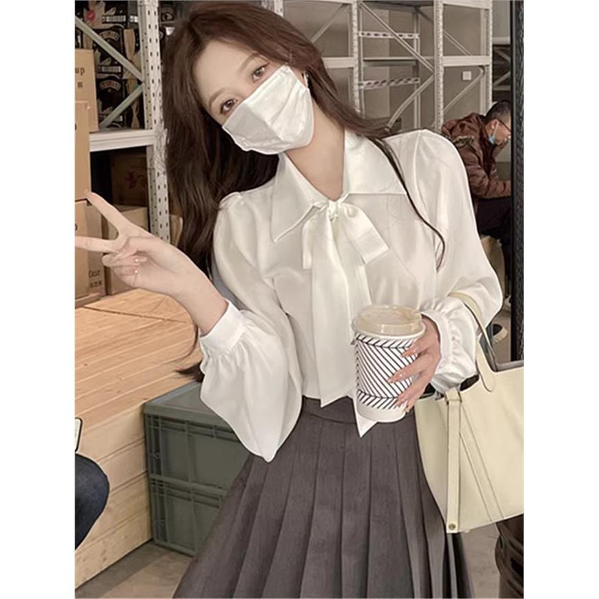 法式蝴蝶结衬衫女设计感