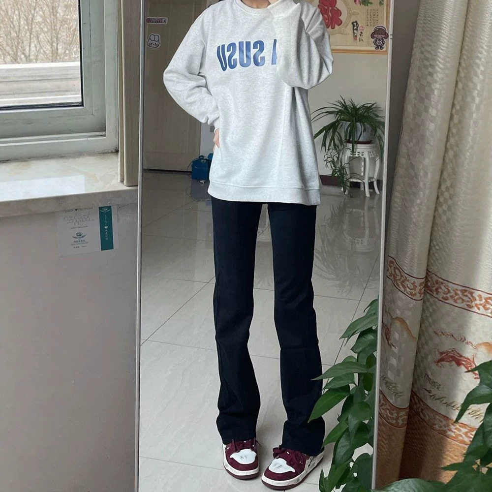 窄版黑色弹力显瘦显高直