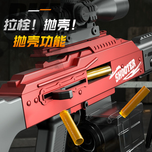 跨境洛臣手自一体PKM仿真抛壳软弹枪电动连发m200狙击儿童玩具枪