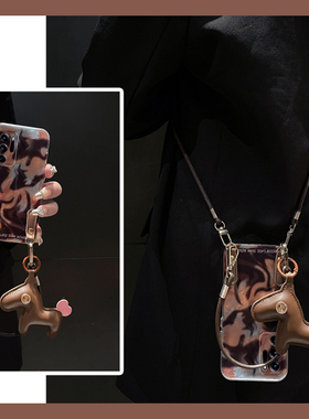 适用oppofindn5手机壳findn3flip可斜挎findn2晕染findn5flip棕色findn2flip豹纹findn3折叠屏findn带挂件女