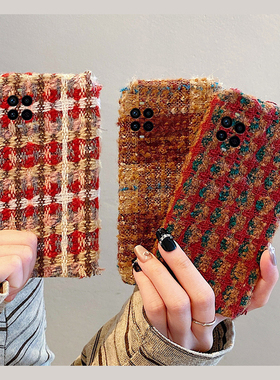 秋冬撞色条纹绒布适用华为nova14ultra手机壳13pro红色12毛绒11se线条10z冬季9暖手8毛茸茸7i冬天4e硅胶2plus