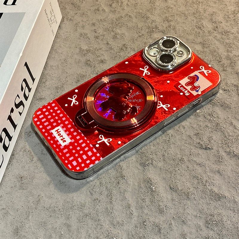 手机壳硅胶2026马年旋转支架手链