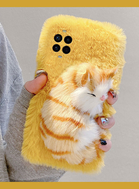 线条睡觉猫咪适用华为nova14ultra手机壳13pro秋冬12毛绒11se立体10z小猫9暖手8冬天7i冬天4e毛茸茸2plus女2s