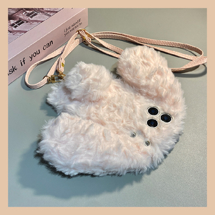 毛绒兔子耳朵适用华为mate80promax手机壳80gts秋冬70air毛茸茸60rs非凡大师50e带40pro 斜挎十huawei挂绳女p