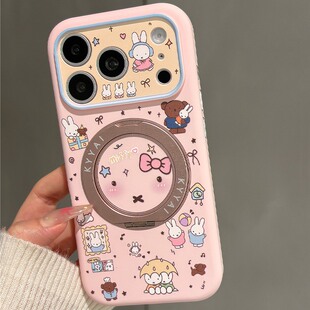 卡通米菲兔适用oppoa6手机壳a5pro液态a3硅胶a2带a2m活力版a5x旋转a6gt磁吸a6i支架a58可爱por兔子趣味0pp0女