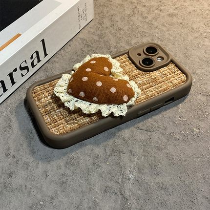 ins风蕾丝波点爱心适用opporeno15手机壳reno14秋冬13pro+绒布12por带11挂绳10立体9小香风8硅胶7se女6十oppo