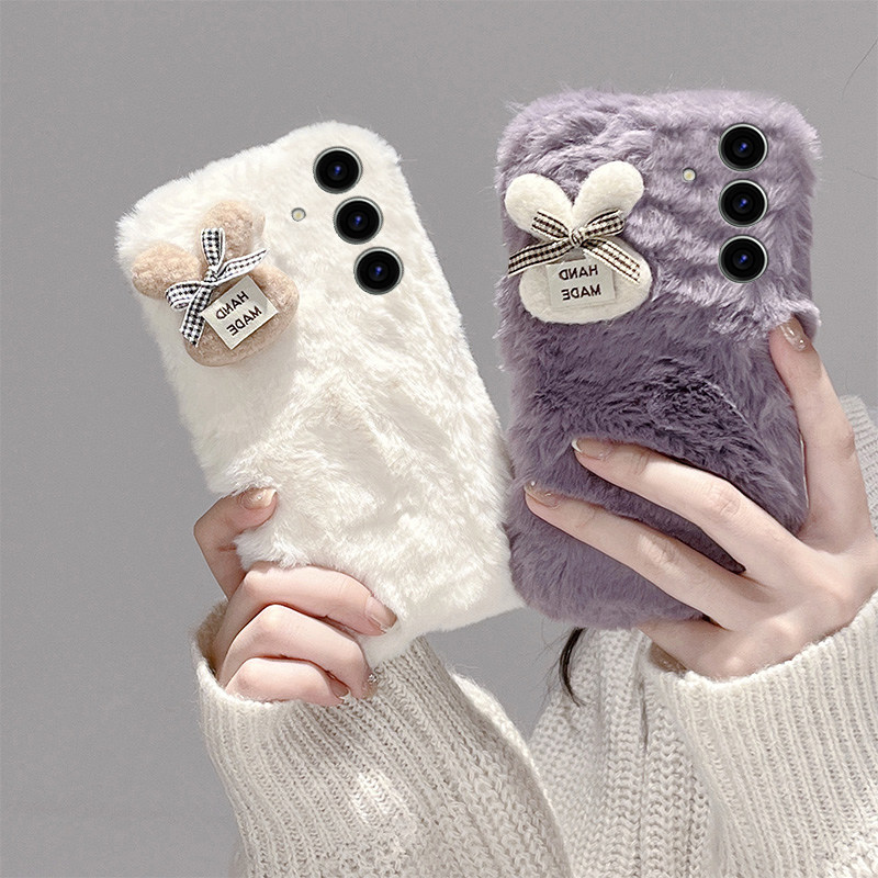 蝴蝶结兔子适用三星s25edge手机壳s24plus秋冬s23ultra毛绒s22+卡通s21fe可爱note20简约s10毛茸茸十galaxy女,3C数码配件,手机保护套/壳,淘宝优惠券,粉丝福利购,淘宝优惠卷