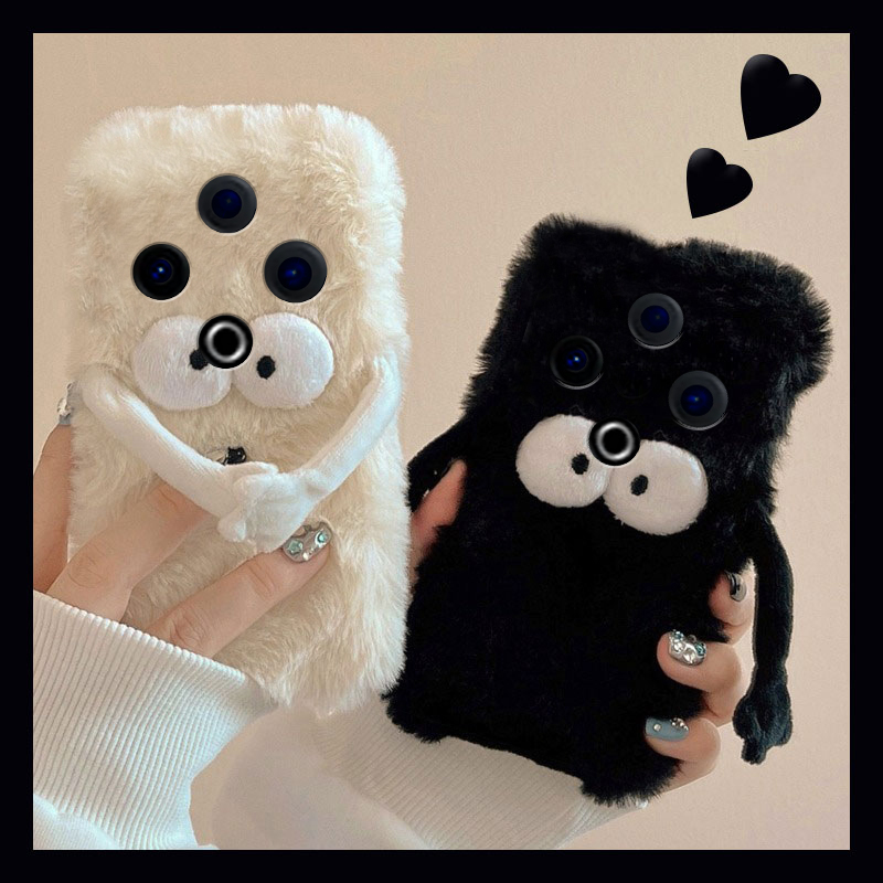 毛绒磁吸煤球适用vivoy500手机壳y500pro秋冬por毛茸茸vivo卡通viviy可爱立体voviy冬天毛毛全包防摔硅胶软壳