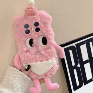 毛绒款 xs2折叠屏p50pocket搞怪v5 小怪兽适用华为purax手机壳pocket2粉色magicvs3立体matex6秋冬novaflip新款