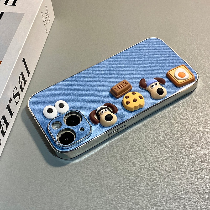 手机壳硅胶蓝色卡通饼干掌门狗