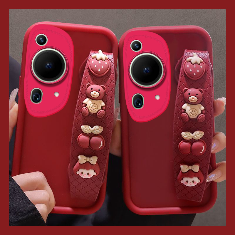 手机壳蛇年本命年红色2025立体卡通小熊腕带