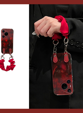 适用华为pura80手机壳pura70pro+可斜挎p60红色p50晕染p40带p30丝巾p20手绳p10plus背带p70ultra冰川纹十可背